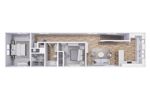 Floor plan 2x1 - 777 sqft - B1