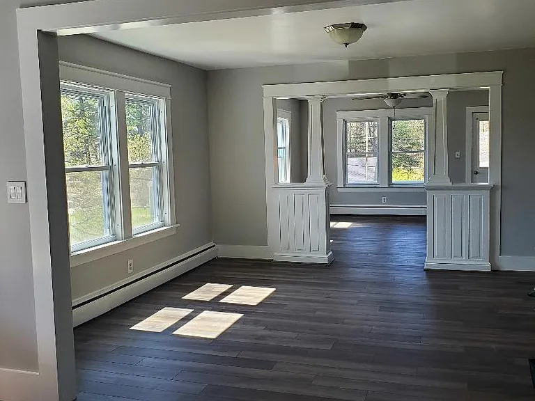 Kitchen through to dining and living room
