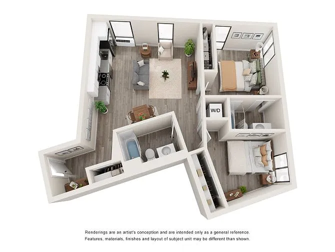Floor plan 2 Bedrooms, 2 Bathrooms