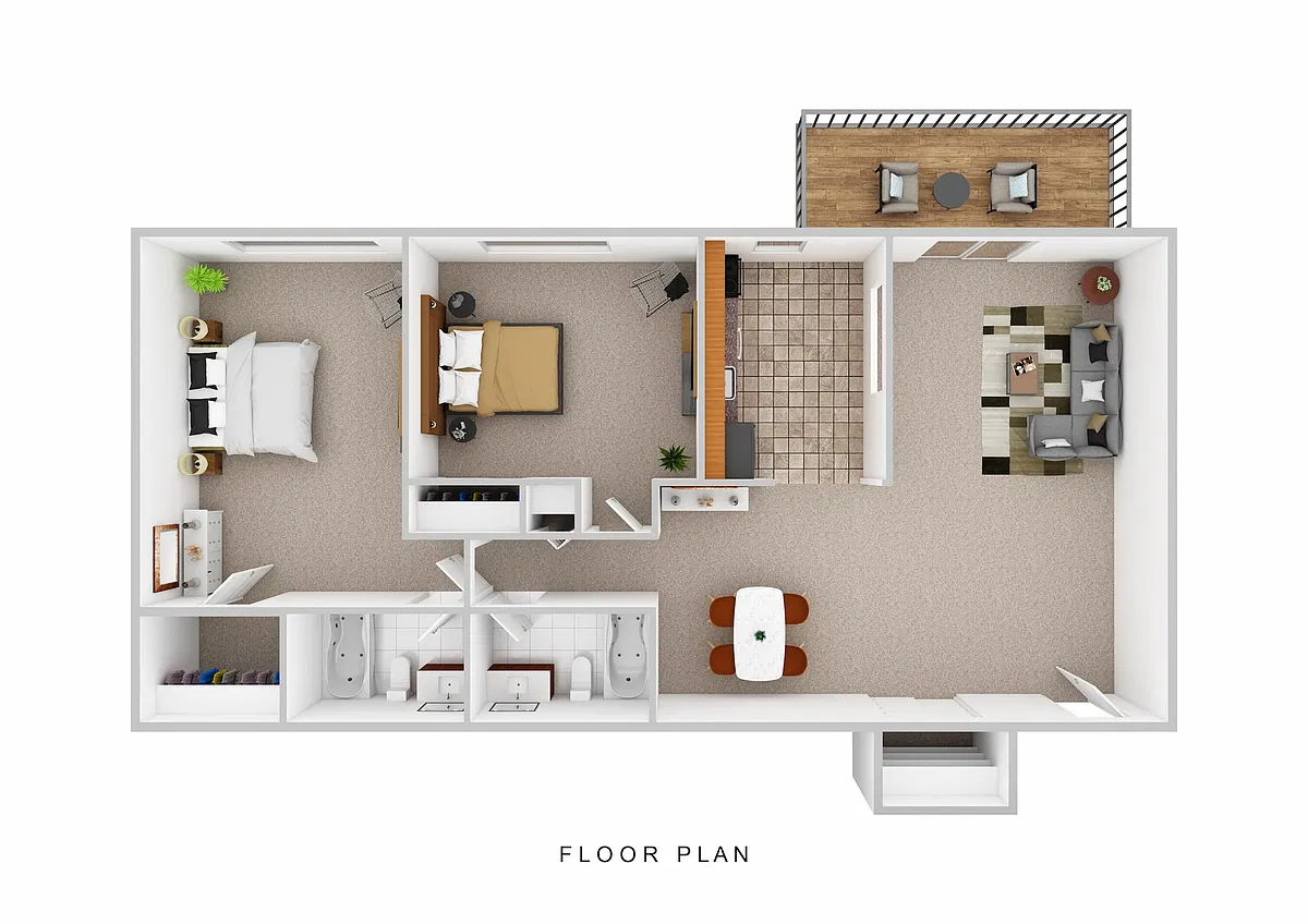 Floor plan 2 Bedroom 2 Bath