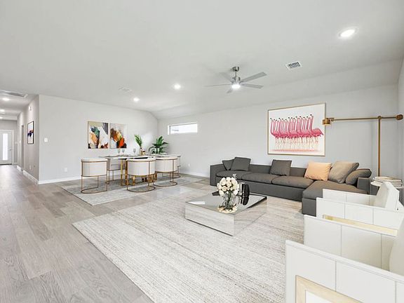 Living room and dining area