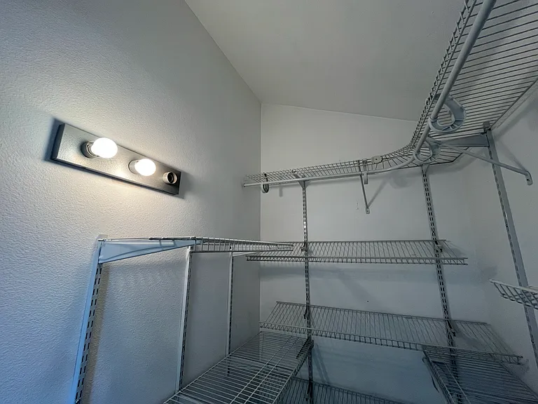 Master bed walk in closet