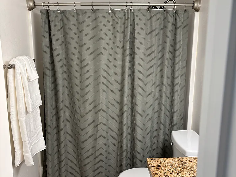 Private bathroom with new towel set