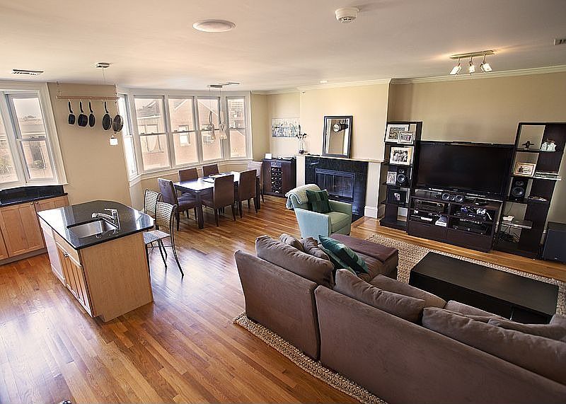 Great room with fireplace
