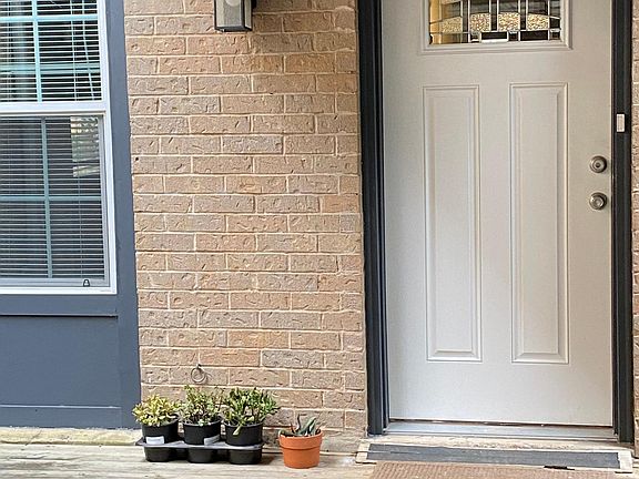 front door with motion sensor light