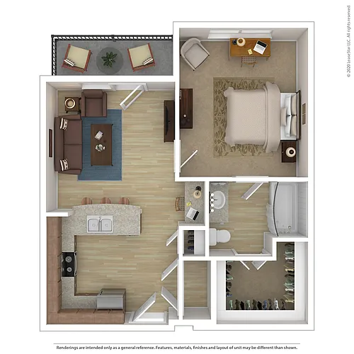 Floor plan 1 Bedroom, 1 Bathroom, 699 SQFT