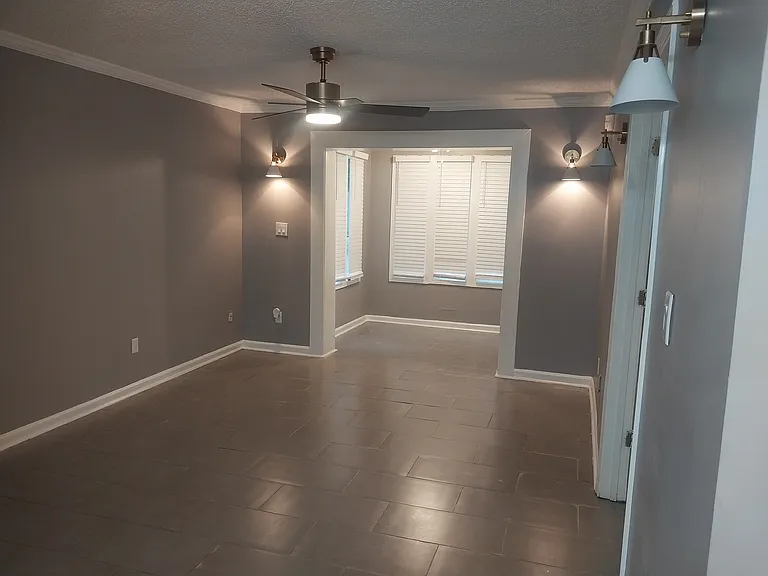 living room and sunroom