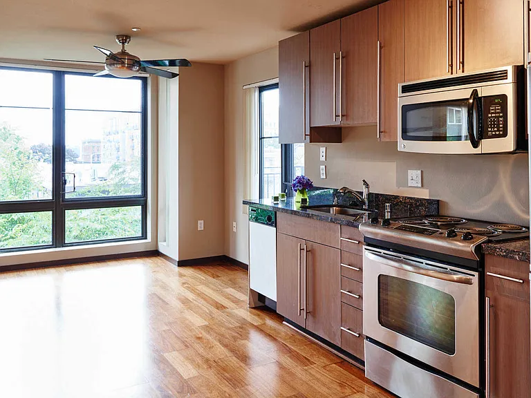 Kitchen with Granite Countertops and Stainless Steel Appliances