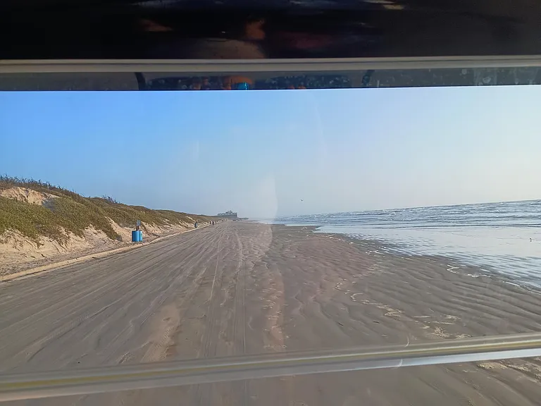 The beach driving area.