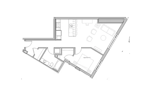 Floor plan 1X1 - C25