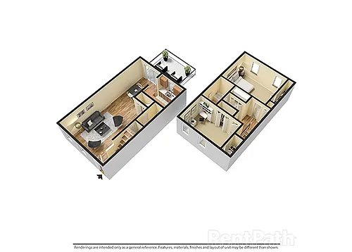 Floor plan Two Bedroom Town