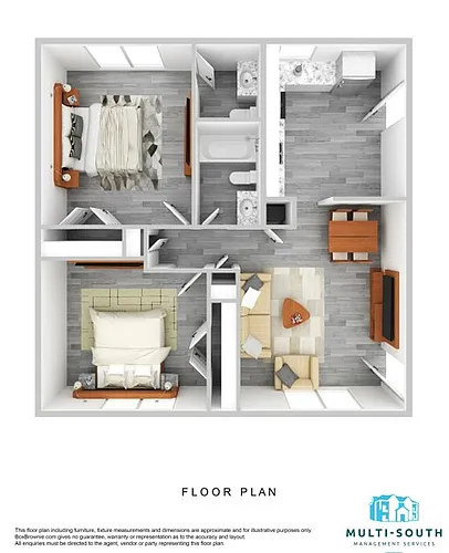 Floor plan Diamond Remodel - 2 Bedroom, 1.5 Bathroom