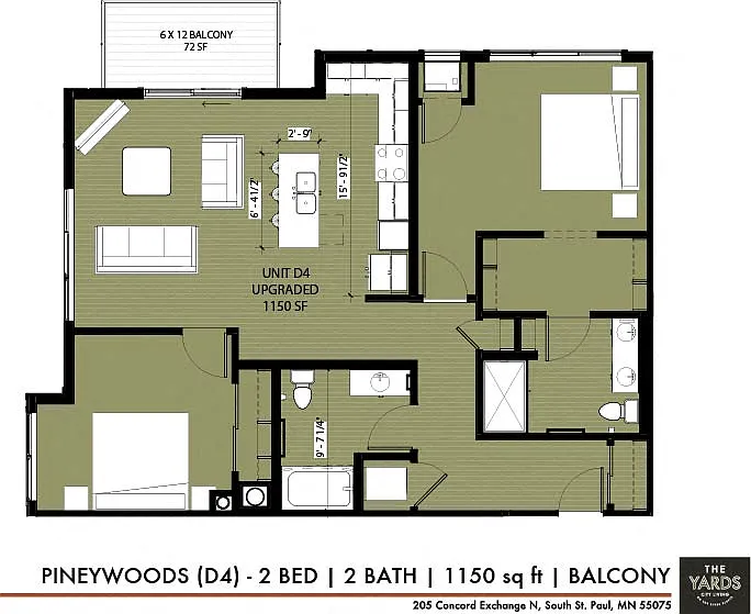 Floor plan The Yards - Pineywoods (D4)