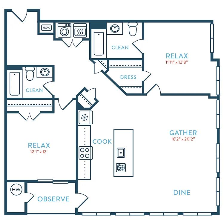 Floor plan 1314 Quincy B2B