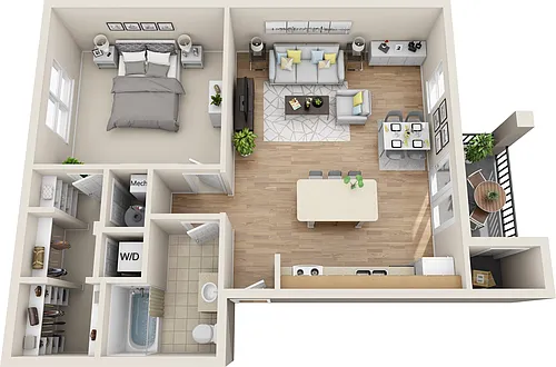 Floor plan Monarch - 1 Bedroom