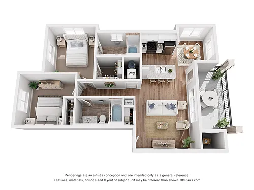 Floor plan 2 Bedroom 2 Bathroom