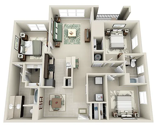 Floor plan 3 BED 2 BATH