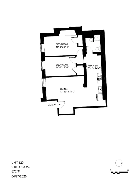 2 bed, 1.0 bath, $2,460 — Photo 3