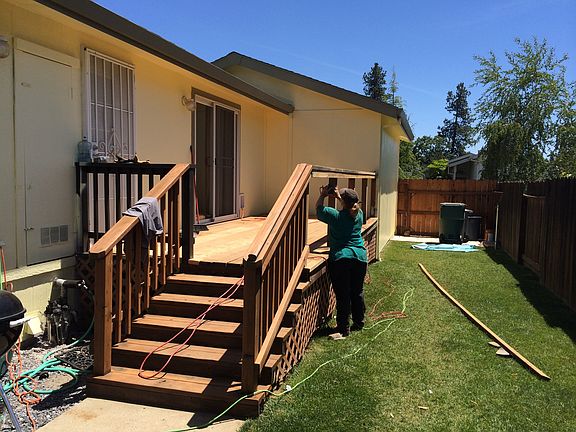 Deck sanded for refinishing