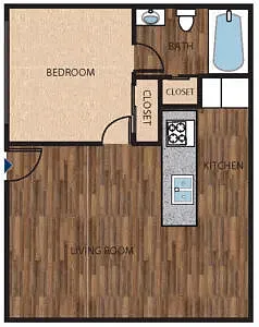 Floor plan 1X1 S