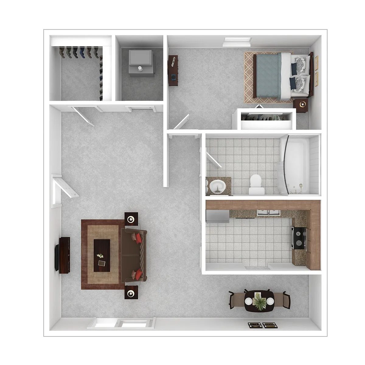 Floor plan One Bedroom, One Bathroom