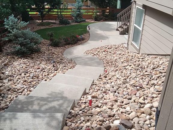 Private walkway from garage to apartment