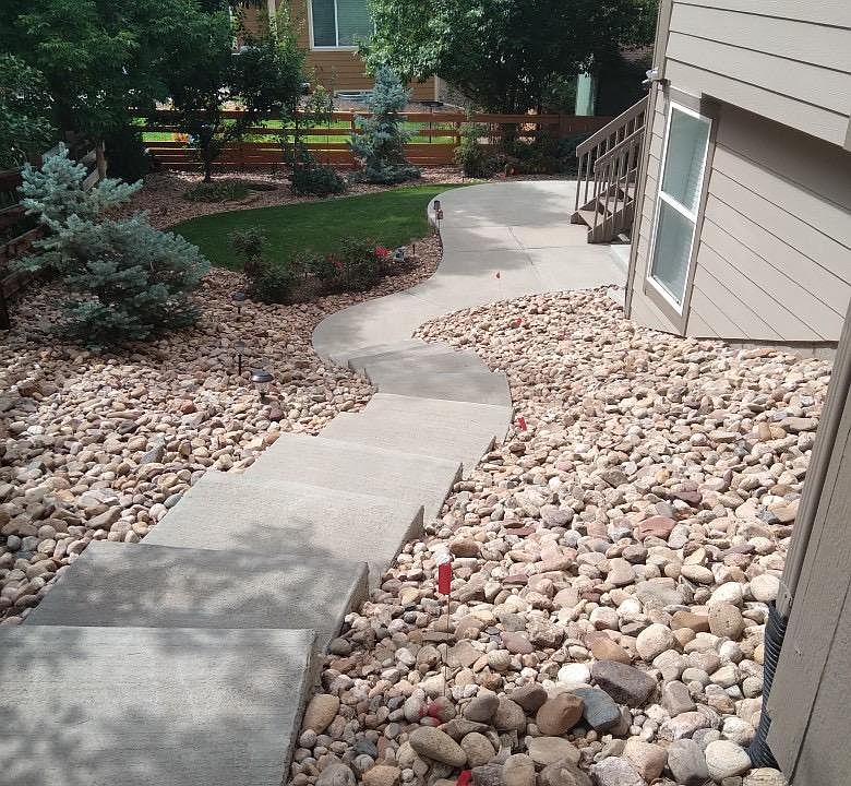 Private walkway from garage to apartment
