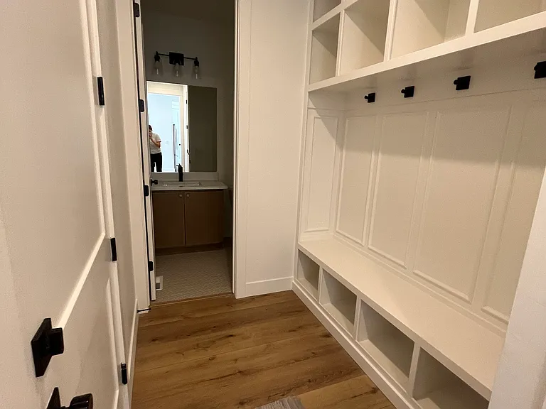 Garage Entrance, Mudroom and half bath