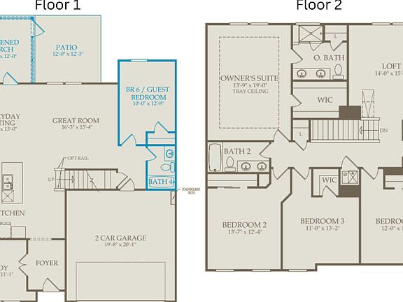 Floor Plan Level 1 and 2