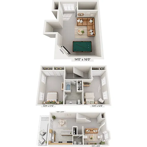 Floor plan The Bayberry - 2BR with Loft