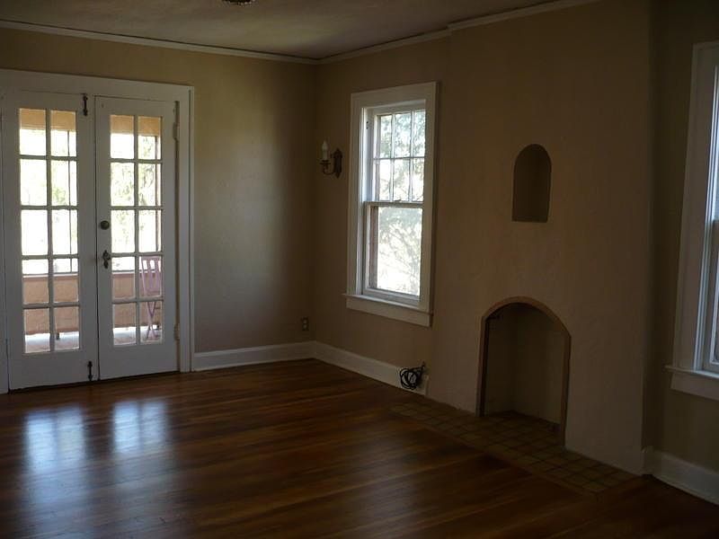 living room, french doors to side screened porch