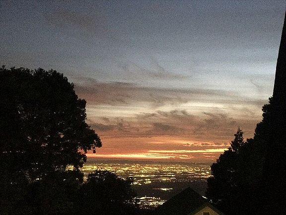 View of sunset and valley