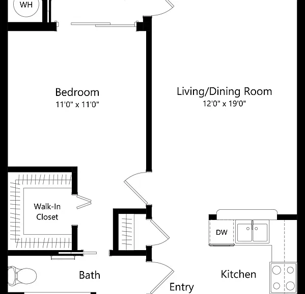 Floor plans are artist's rendering. All dimensions are approximate. Actual product and specifications may vary in dimension or detail. Not all features are available in every apartment. Prices and availability are subject to change. Floor plans are artist