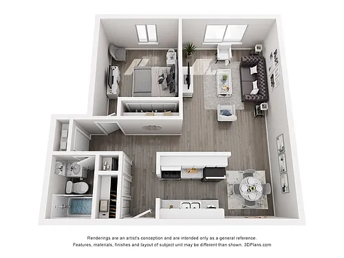 Floor plan 1x1 Brook