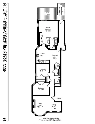 Floor plan Three Bedroom