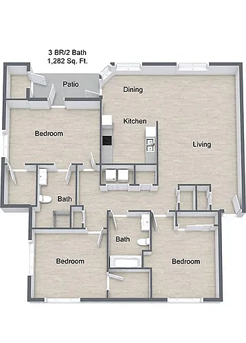 Floor plan Three Bedroom