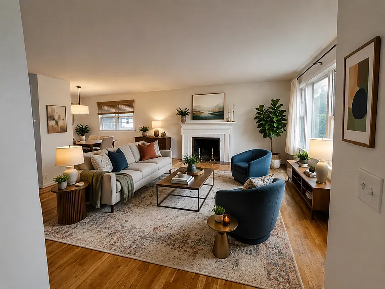 Living room staged