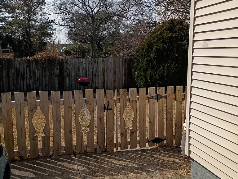 Fenced in backyard
