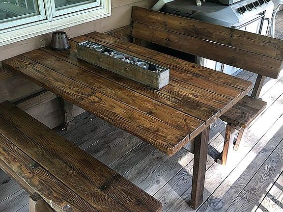 Built in porch table