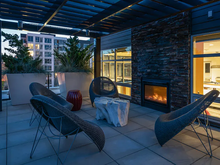 Rooftop Patio with Fireplace