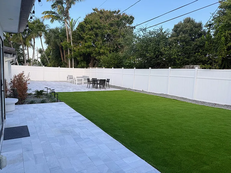 Back yard with Artificial Grass