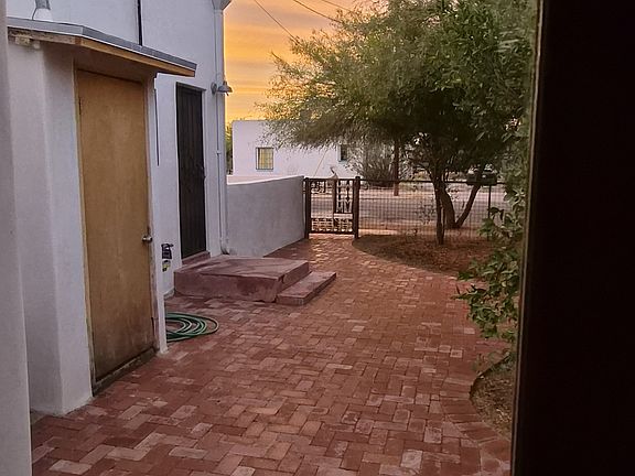 view from the entry door window