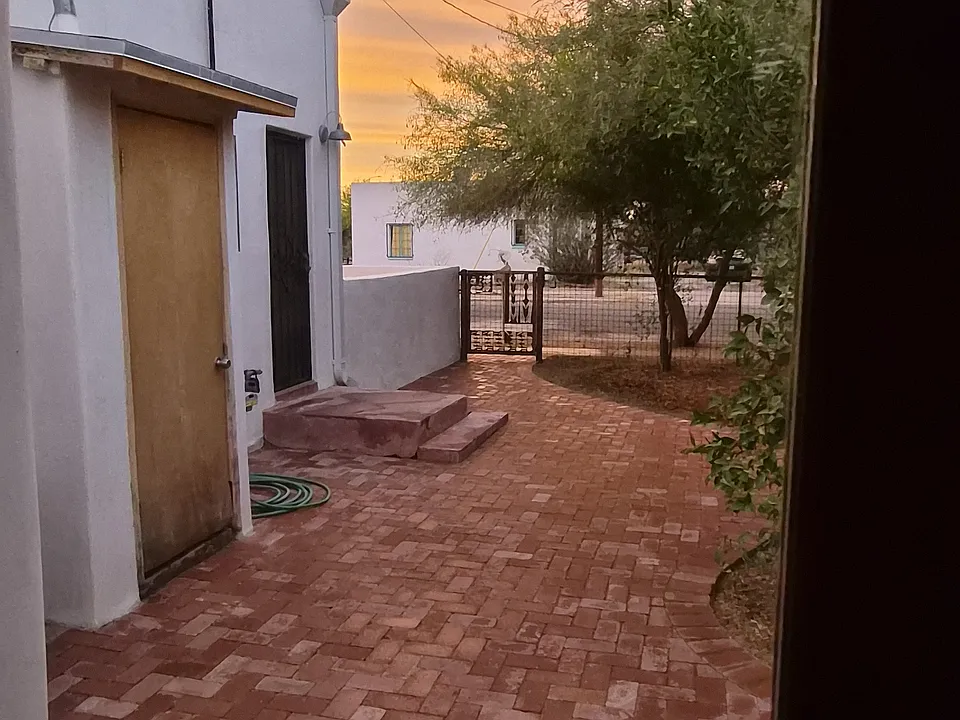 view from the entry door window