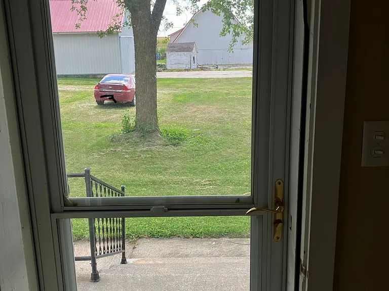 View from living room door. Parking is directly in front of the house.