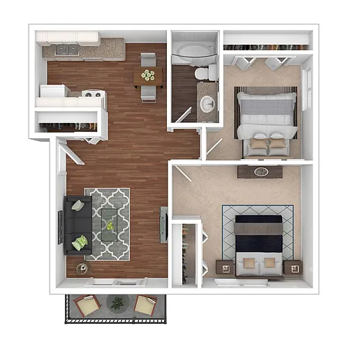 Floor plan Two Bedroom - Renovated