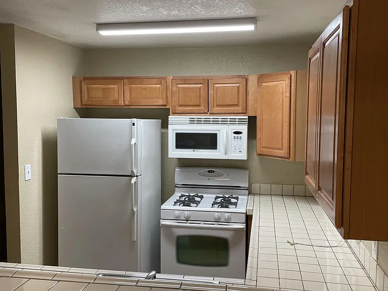 Kitchen with gas stove