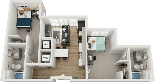 Floor plan 2BR/2BA - B5