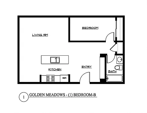 Floor plan One Bedroom B