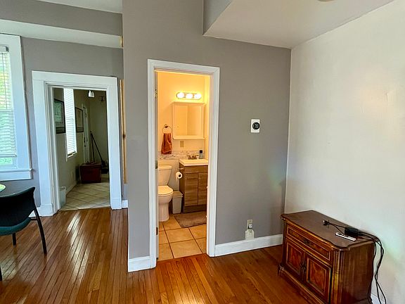 Looking into downstairs half bath