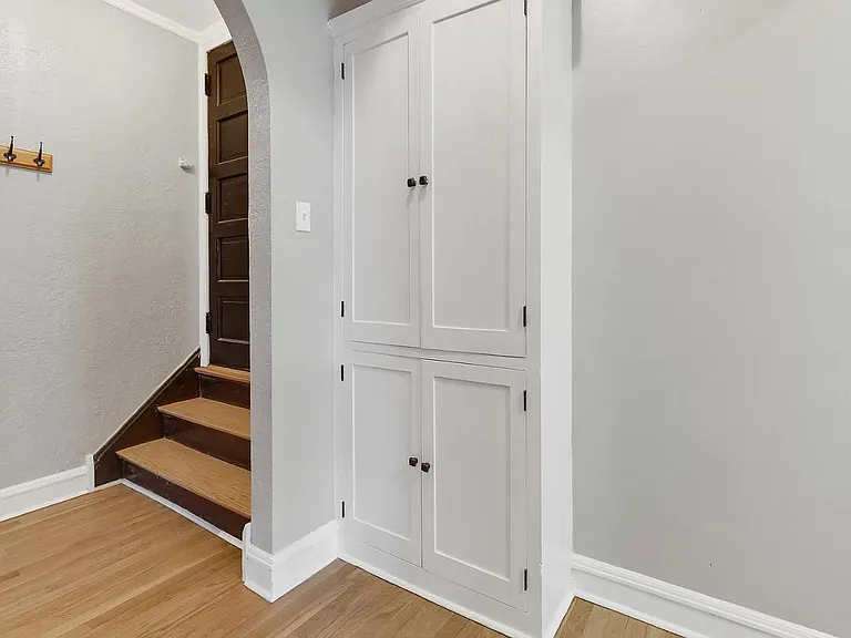 Front Door/Hallway from Bedroom, Bathroom to Right